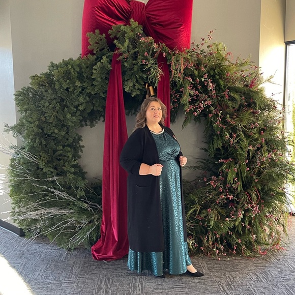 SHEIN dark teal/greenish Long Sleeve Dress, size 3X - Picture 3 of 14